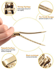 MORGLES duck-billed metal hair clip large for secure, mark-free holds.