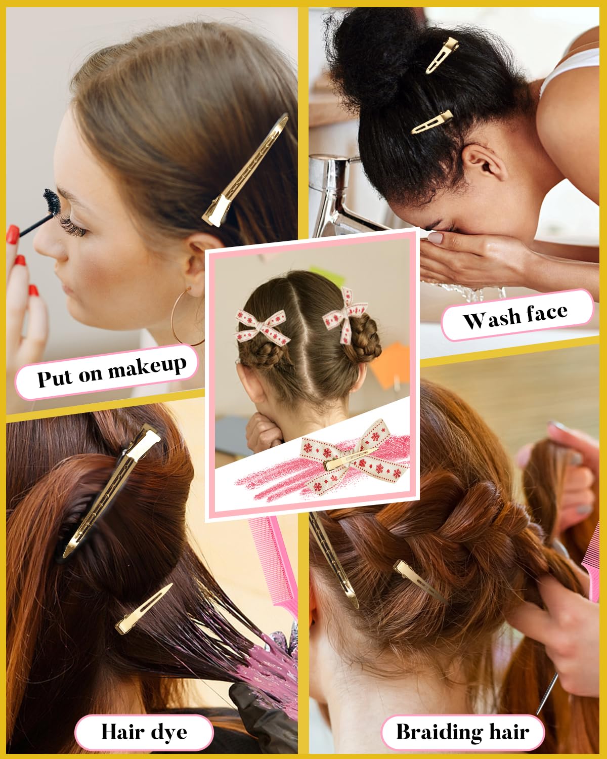 MORGLES duck-billed metal hair clip medium enables precise parting.