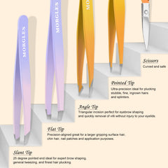 MORGLES flat tweezers closeup for precise hair removal