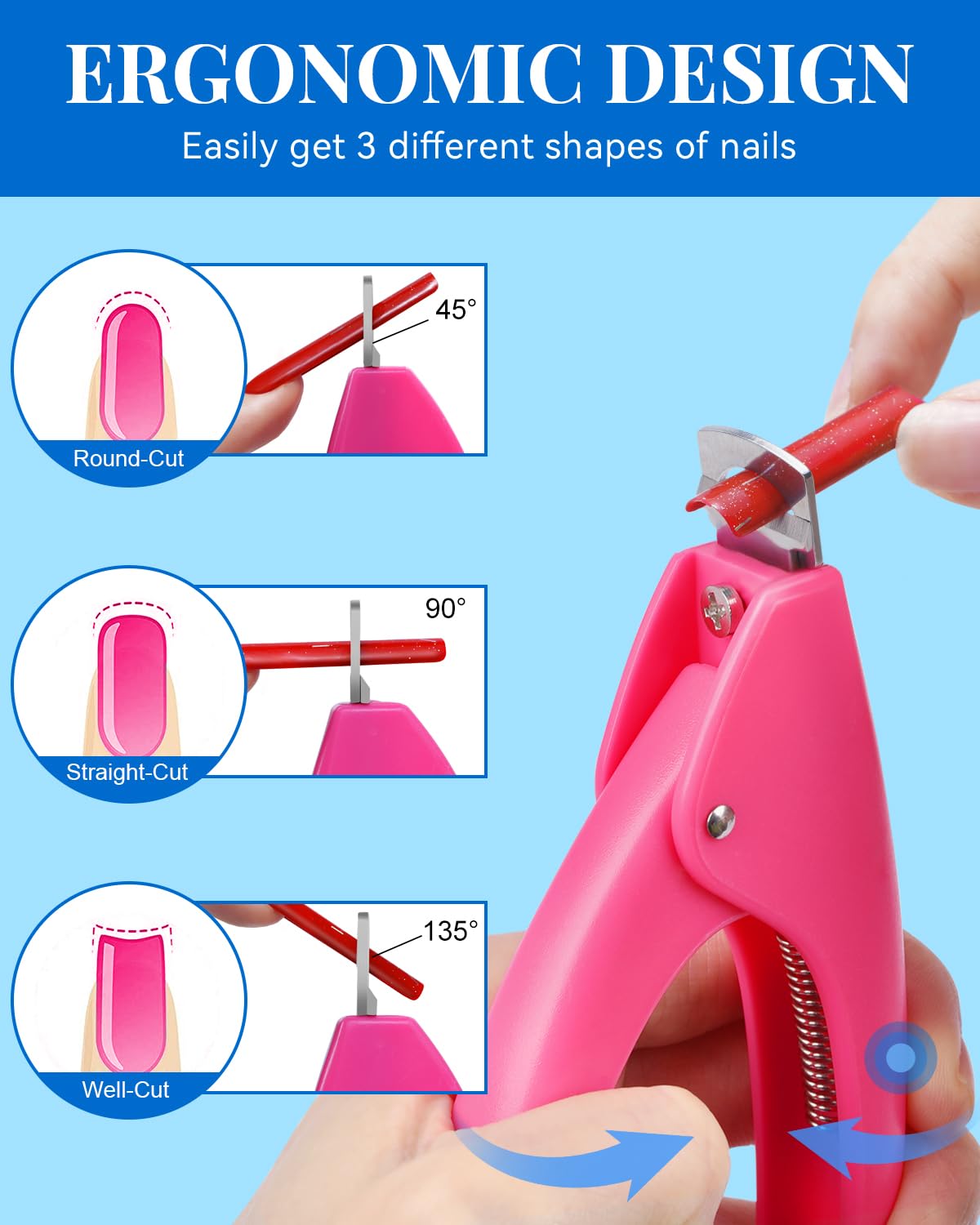 MORGLES included tools image shows clipper, glues, files for DIY home nails