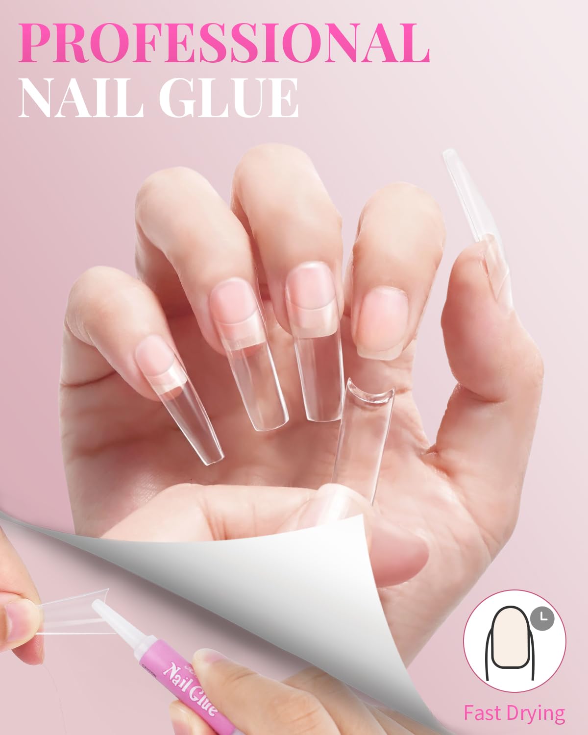 MORGLES nail glues set for secure wear and strong adhesion