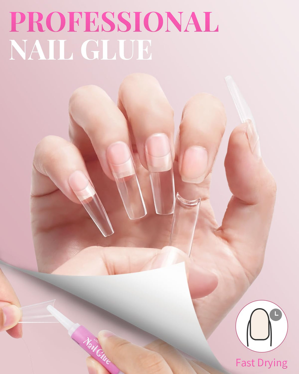 MORGLES nail glues set for secure wear and strong adhesion