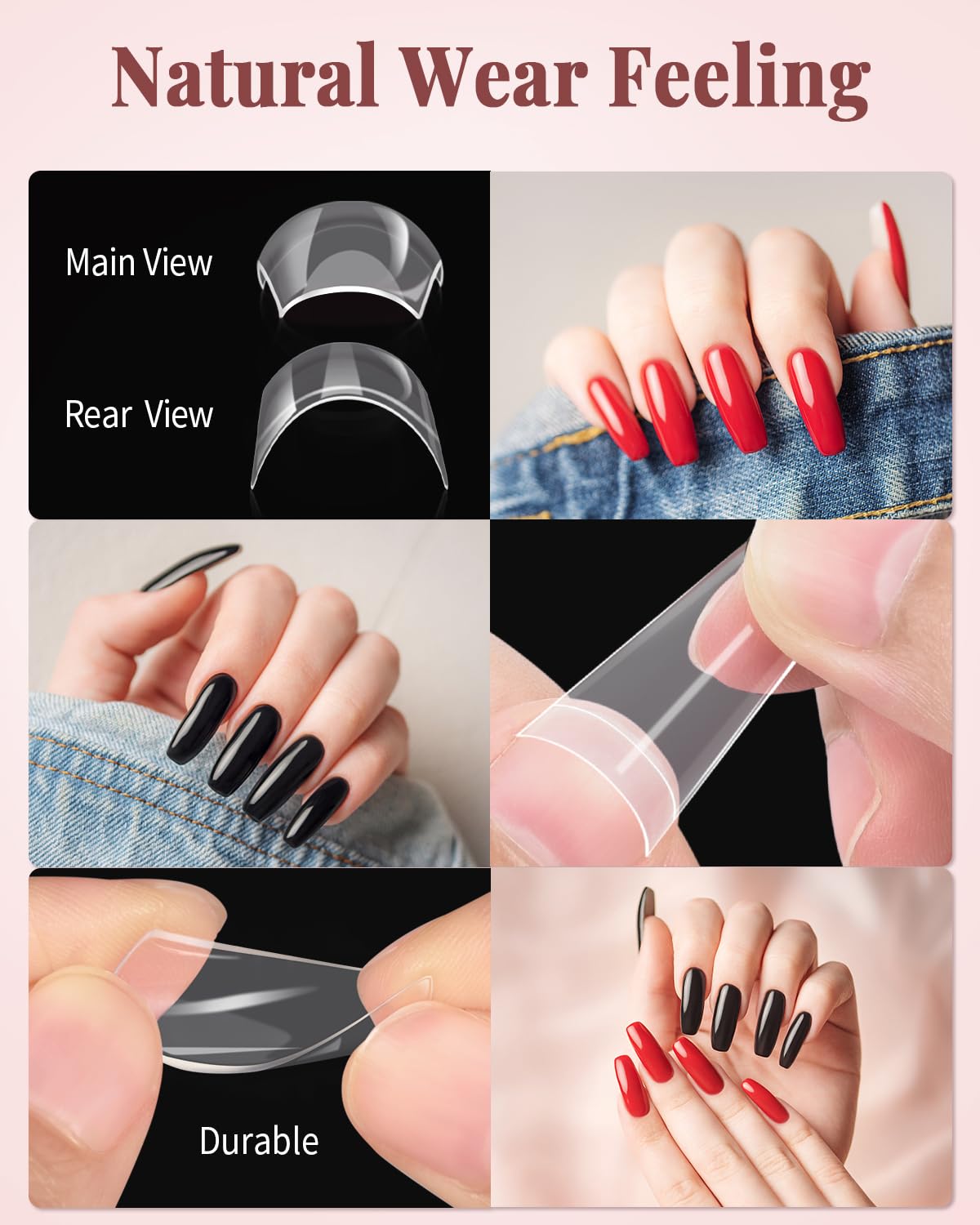 MORGLES 10 sizes 500pc set helps perfect nail shaping for any finger