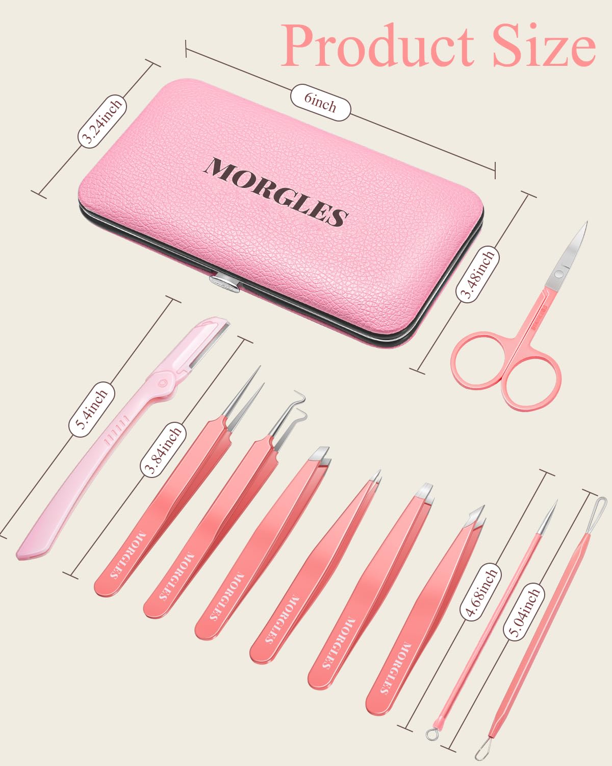 MORGLES Portable leather case for travel-friendly grooming on the go