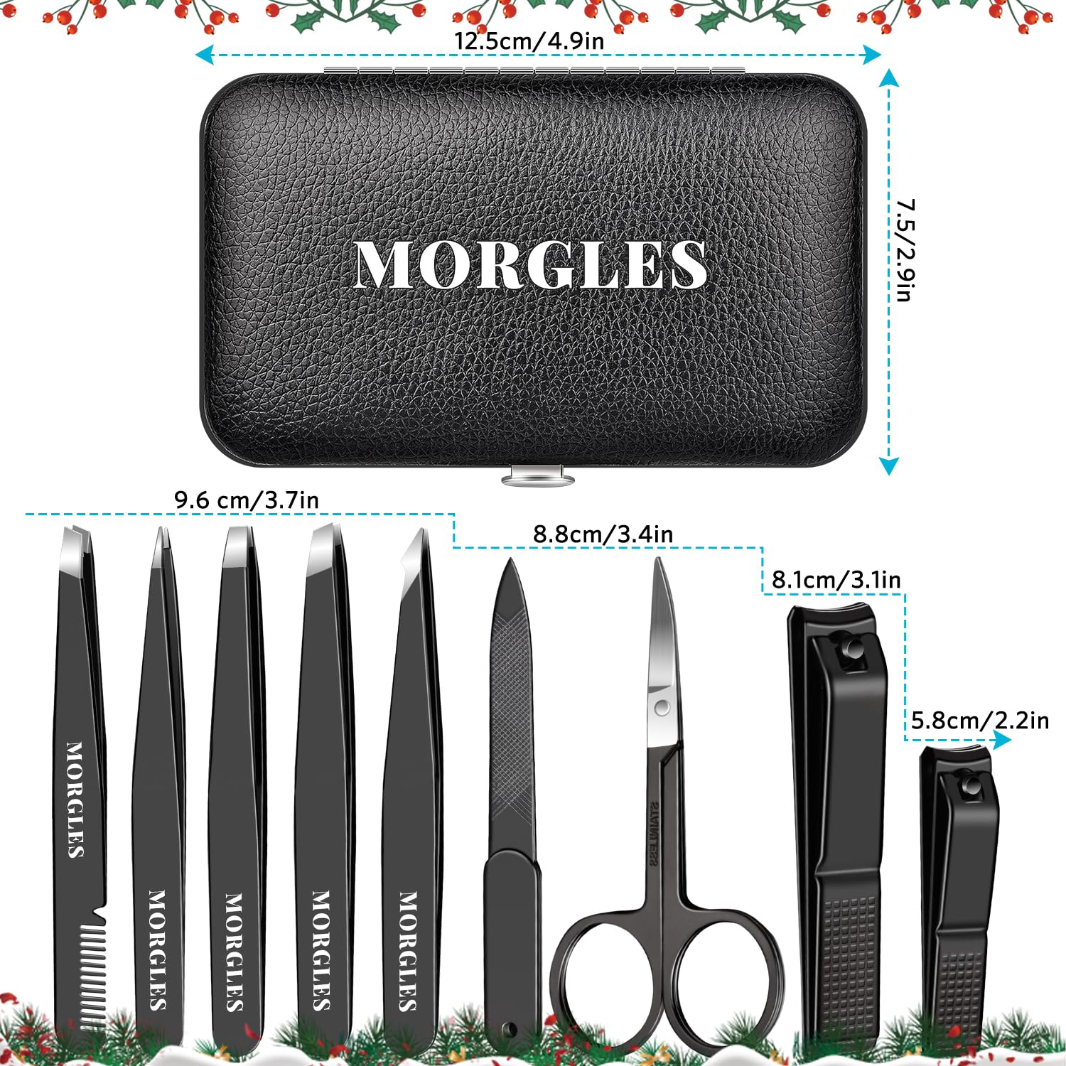 MORGLES tweezers with comb tool helps cleaning and detailing nails.