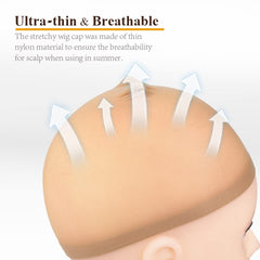MORGLES Wig Caps One-Size-Fits-Most demonstrates versatile elastic stretch for different head sizes.