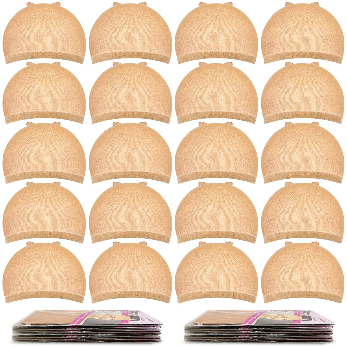MORGLES Wig Caps packaging highlights 20-piece bulk set for easy stocking.