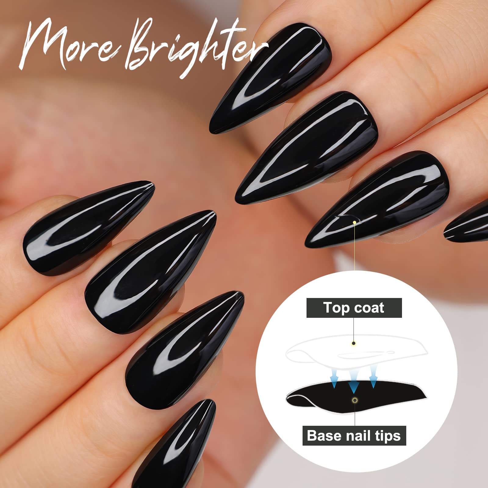 Morily 24pcs press-on nails with glossy finish for a salon-worthy shine at home.