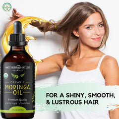 Moringa Oil dropper application—easy to apply 2-3 drops for hydration.