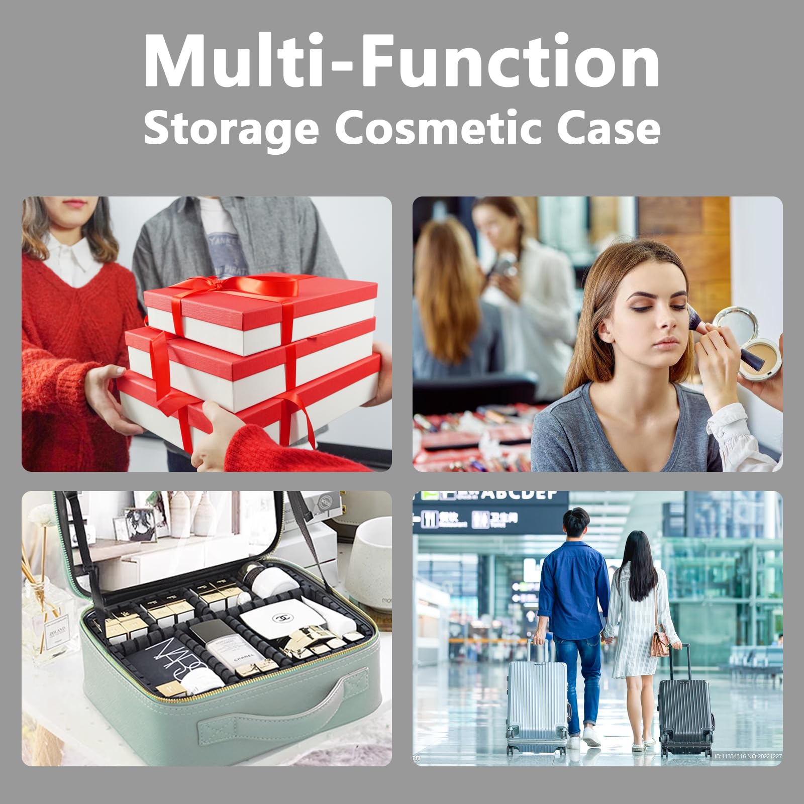 MORMID portable makeup case powered by built-in 2000 mAh battery for on-the-go lighting.