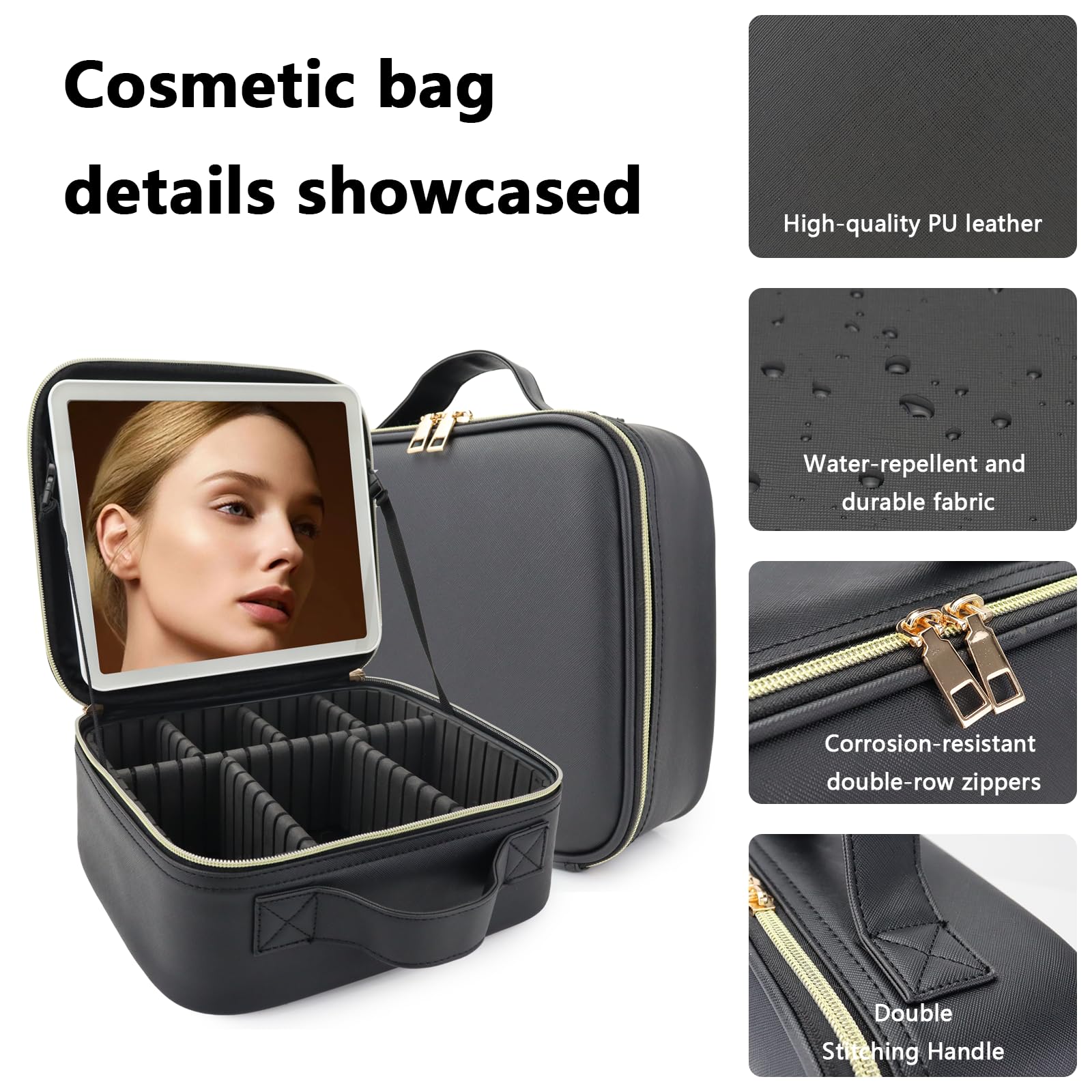 MORMID large-capacity case securely holds brushes, polishes, and accessories.