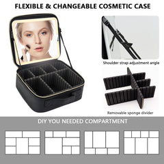 MORMID makeup bag with adjustable dividers for customizable organization.