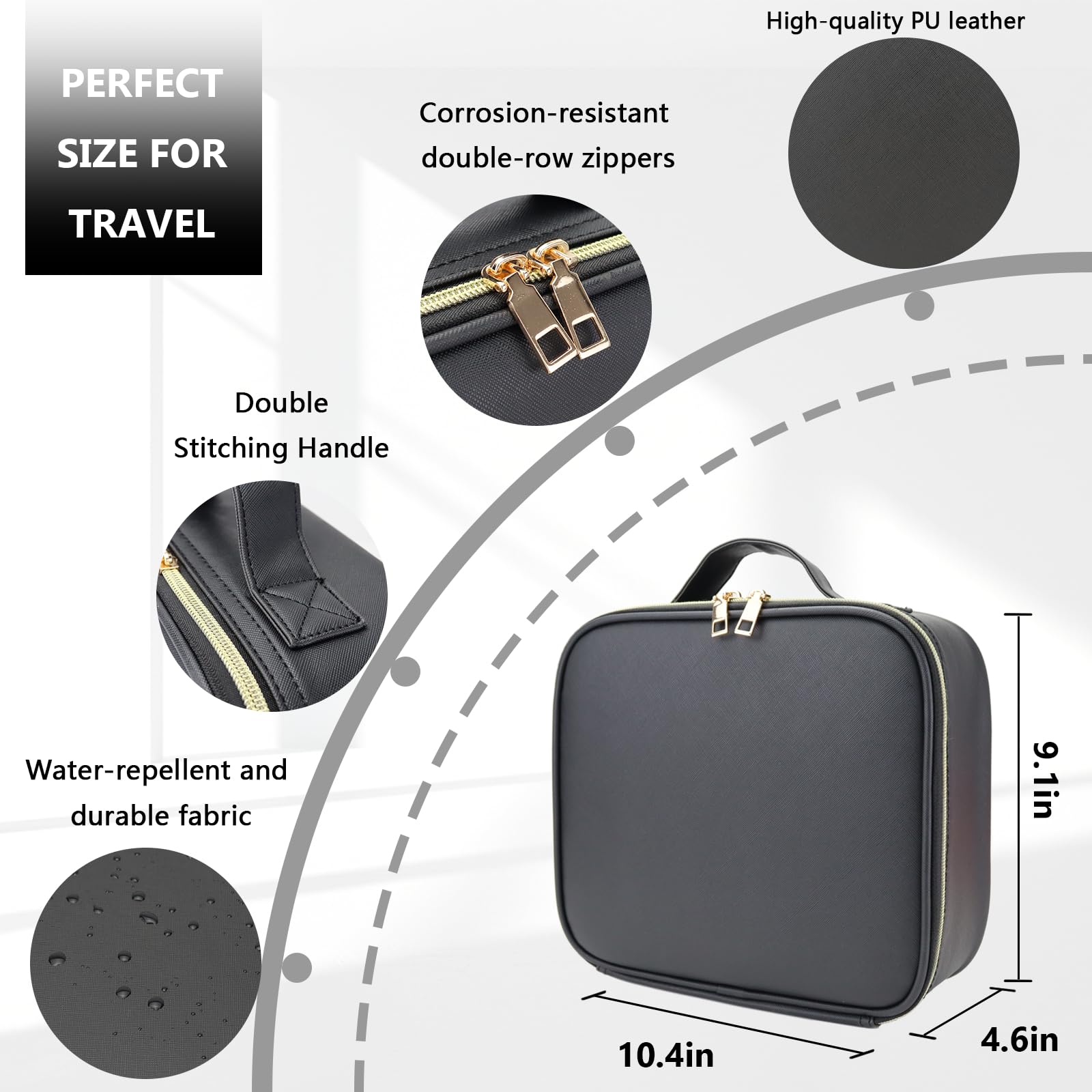 MORMID waterproof leather makeup case designed to protect cosmetics on the go.