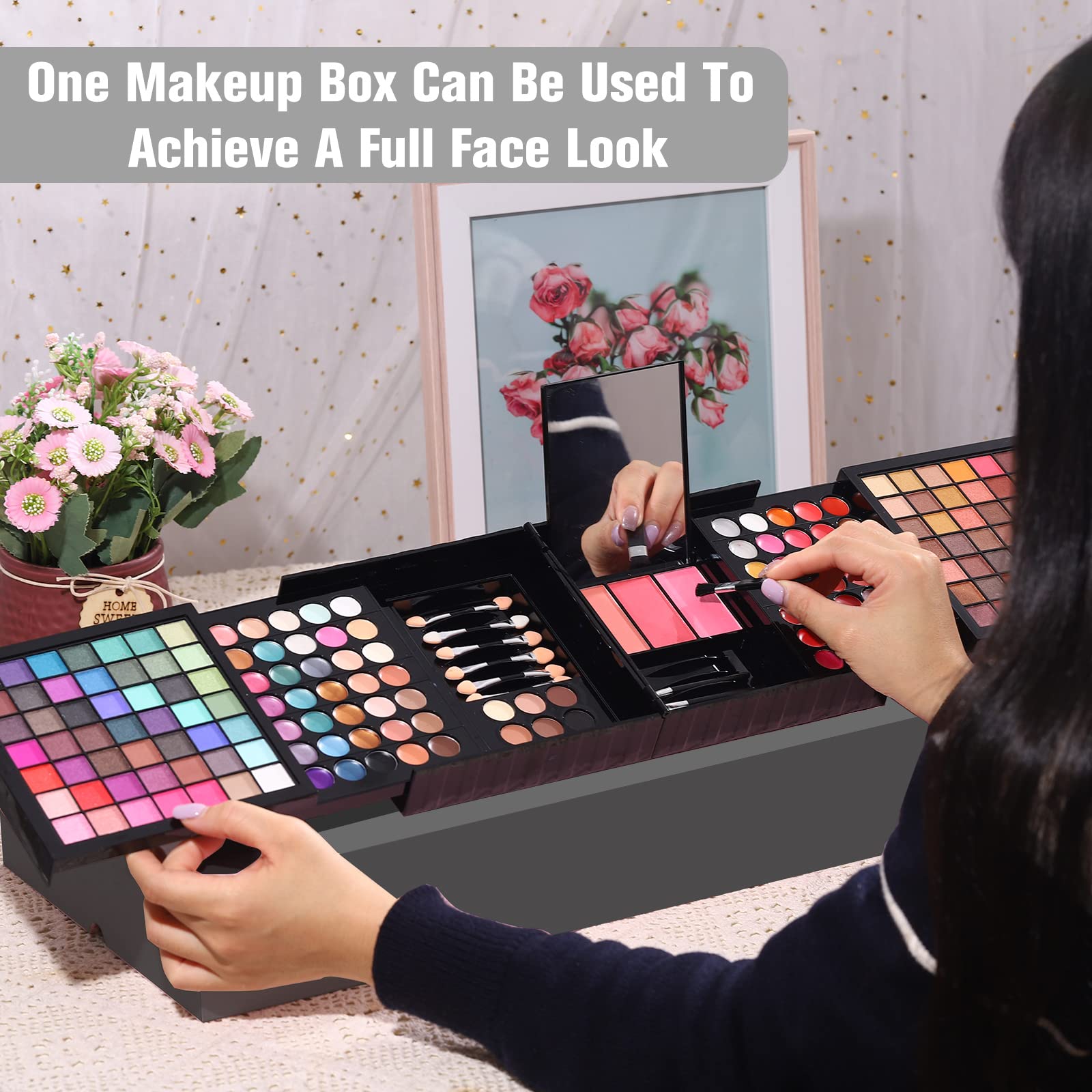 MORNECA 177 Colors built-in mirror supports makeup sessions anywhere