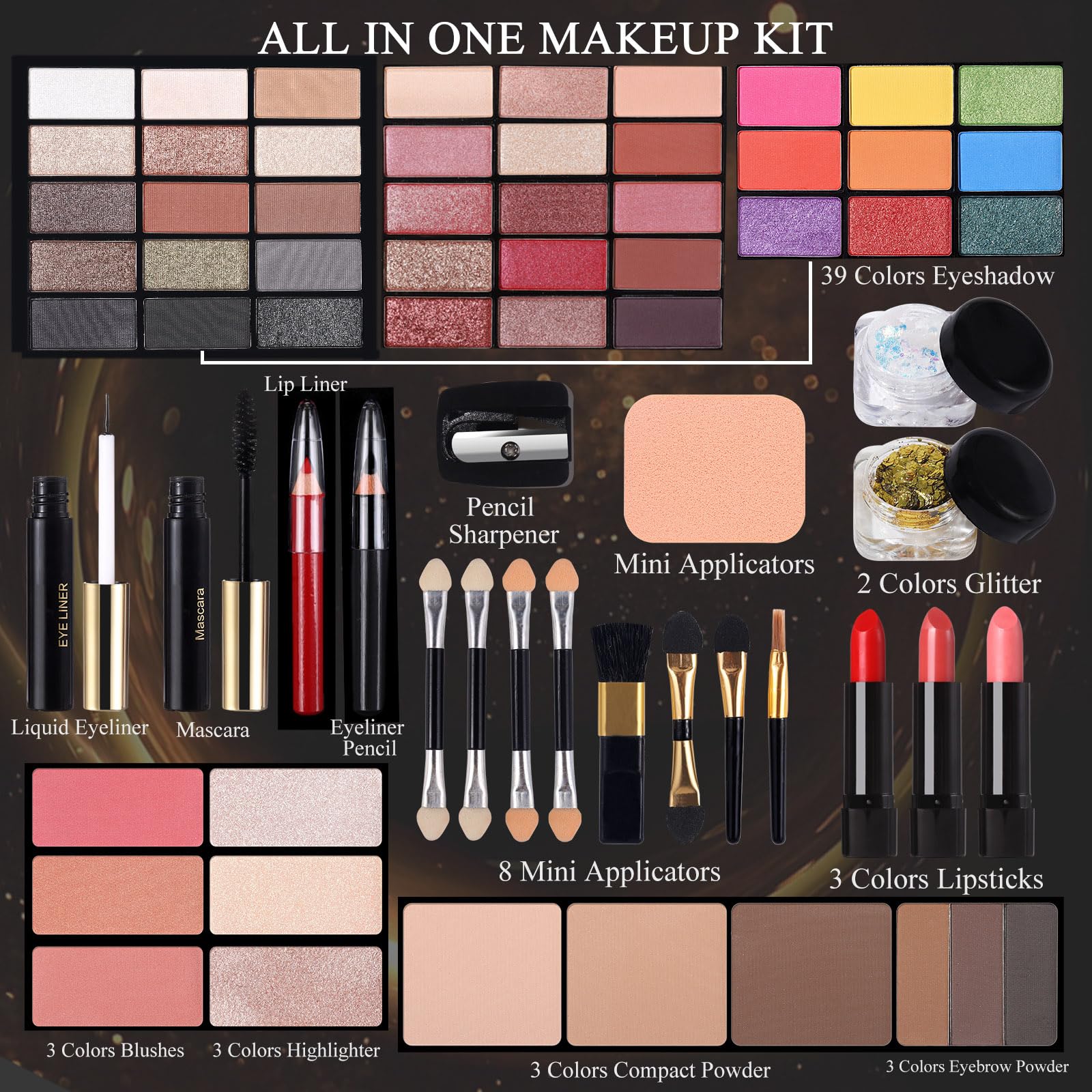 Morneca makeup kit built-in mirror for easy on-the-go touch-ups
