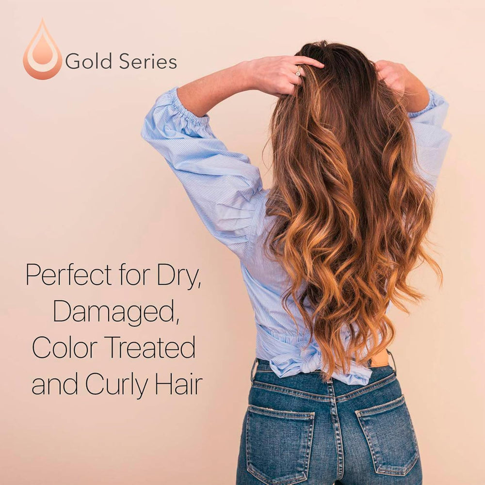 Moroccan Gold Series Treatment Mask application on hair for deep hydration