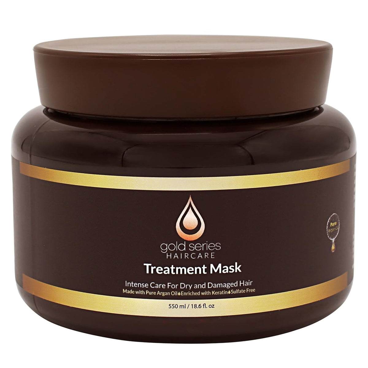 Moroccan Gold Series Treatment Mask packaging close-up highlighting hydration boost