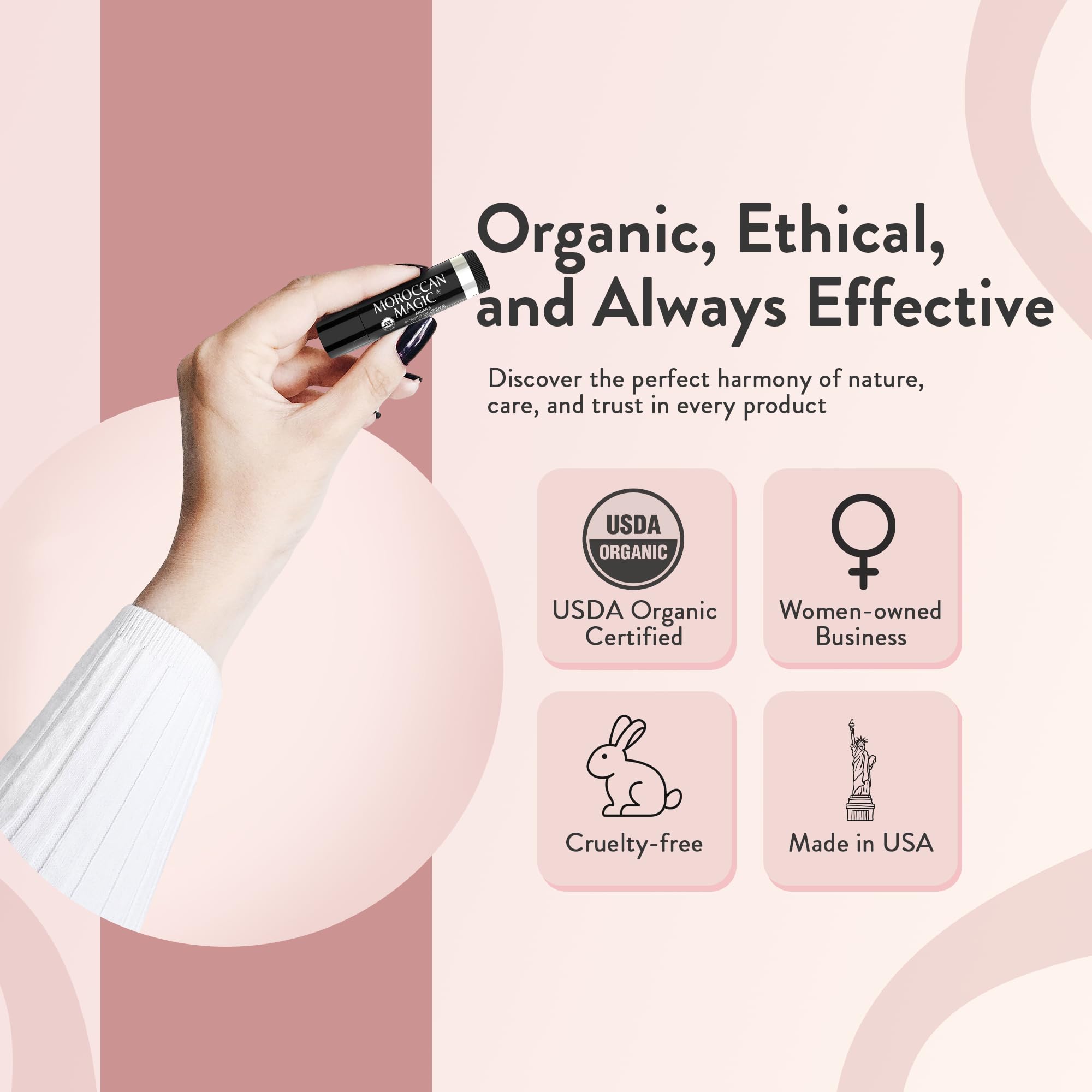 Moroccan Magic Lip Balm Pure Coconut – clean hydration with tropical notes.