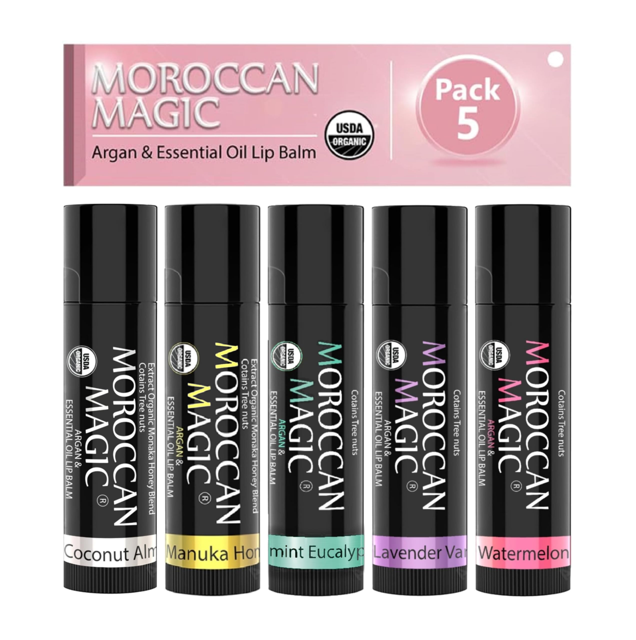 Moroccan Magic lip balm set display for gifting and daily lip care