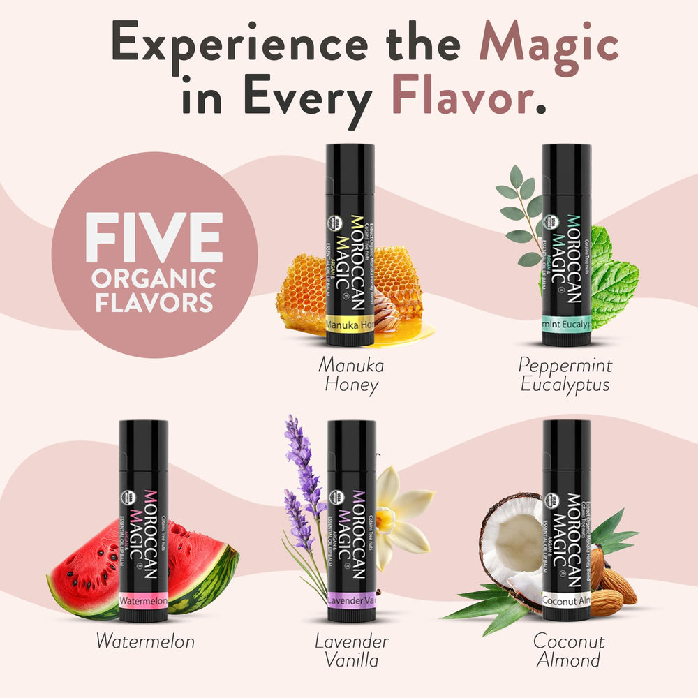 Moroccan Magic peppermint eucalyptus lip balm tube with cooling lip care