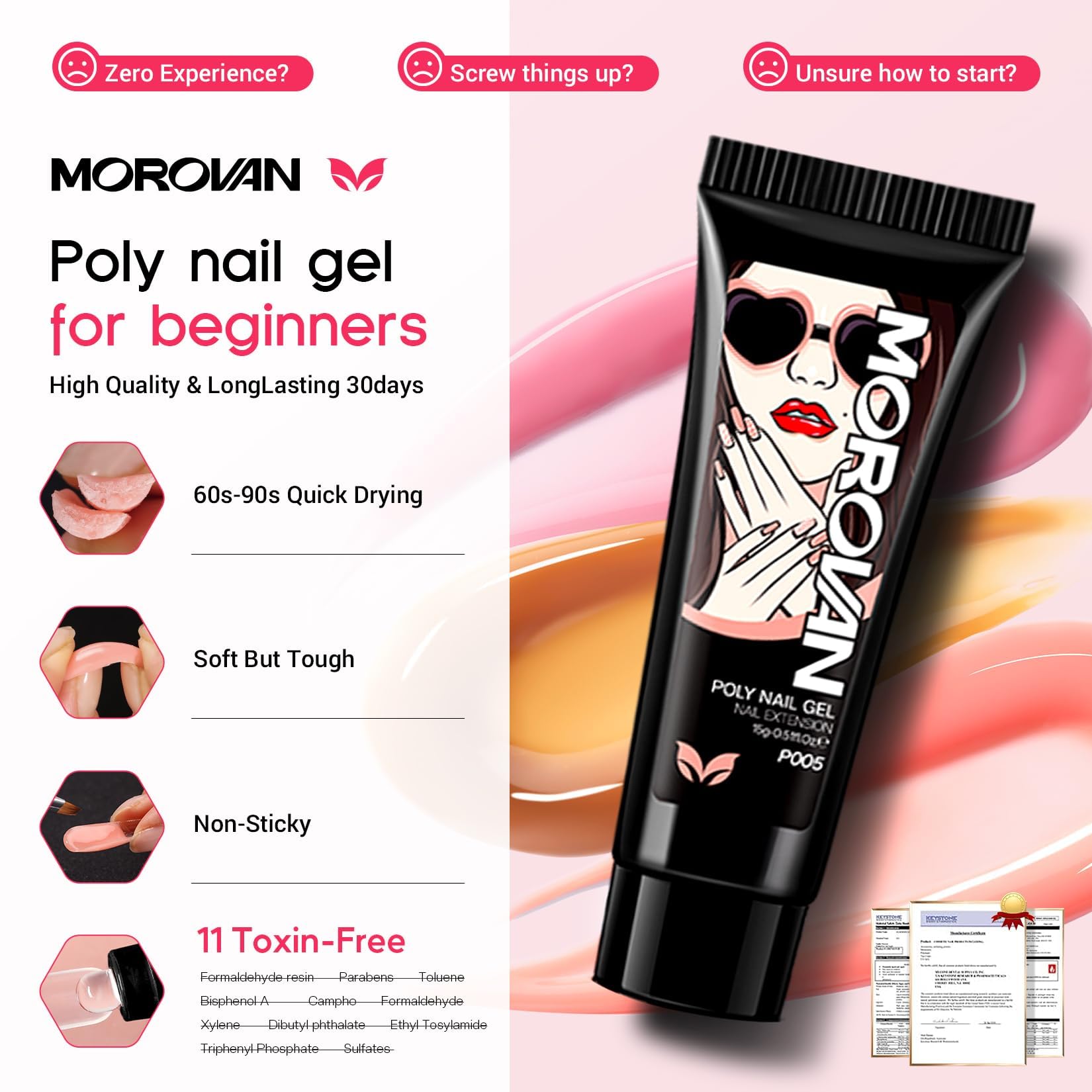 Morovan 6W mini nail lamp enabling fast cures at home