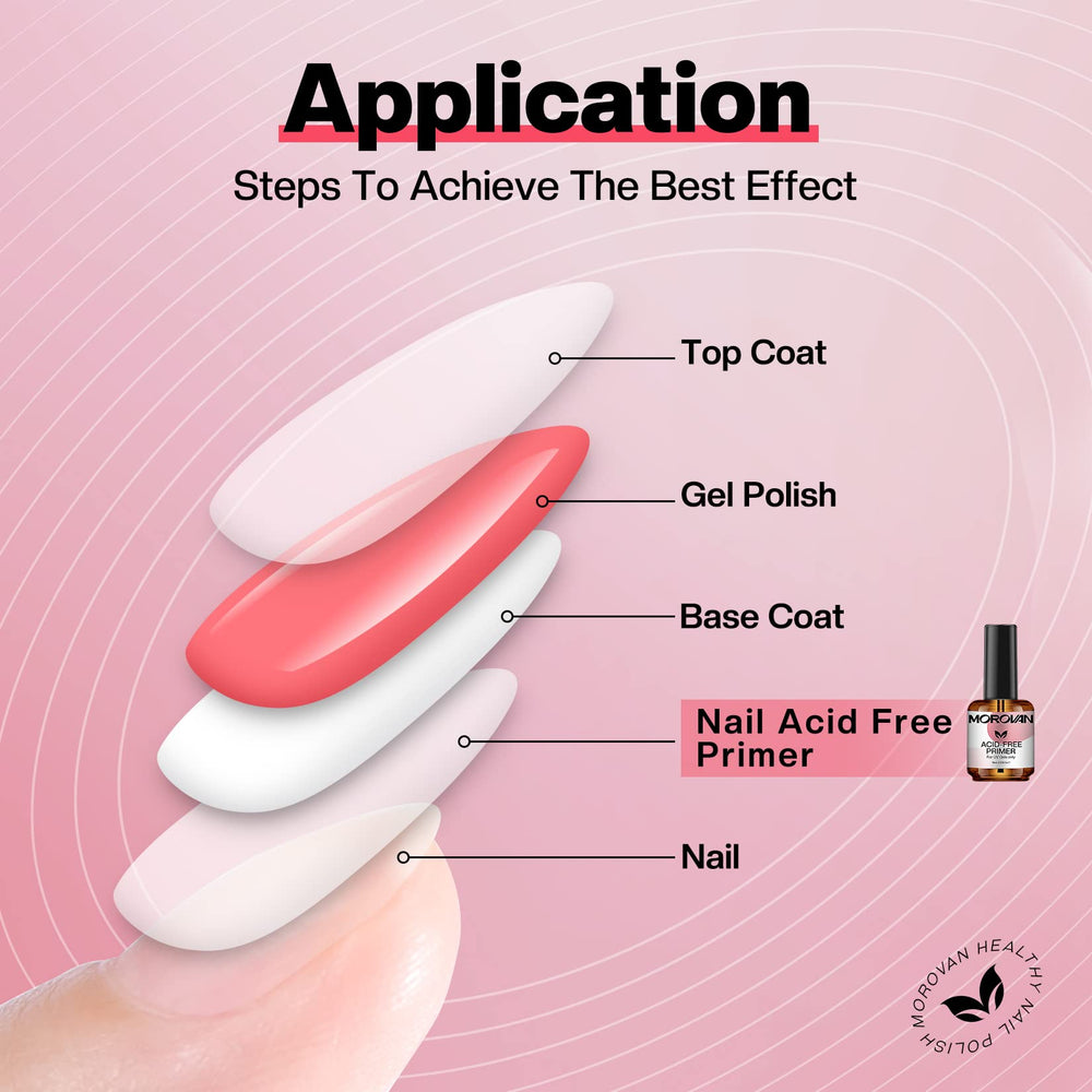 Morovan acid-free nail primer for gel polish finish ready to bond