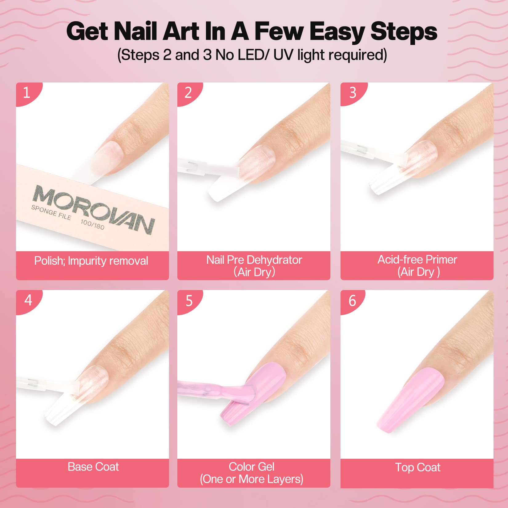 Morovan acid-free nail primer texture ready for fast air dry