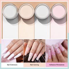 Morovan acrylic nail powder set jar closeup highlights smooth texture for easy application.