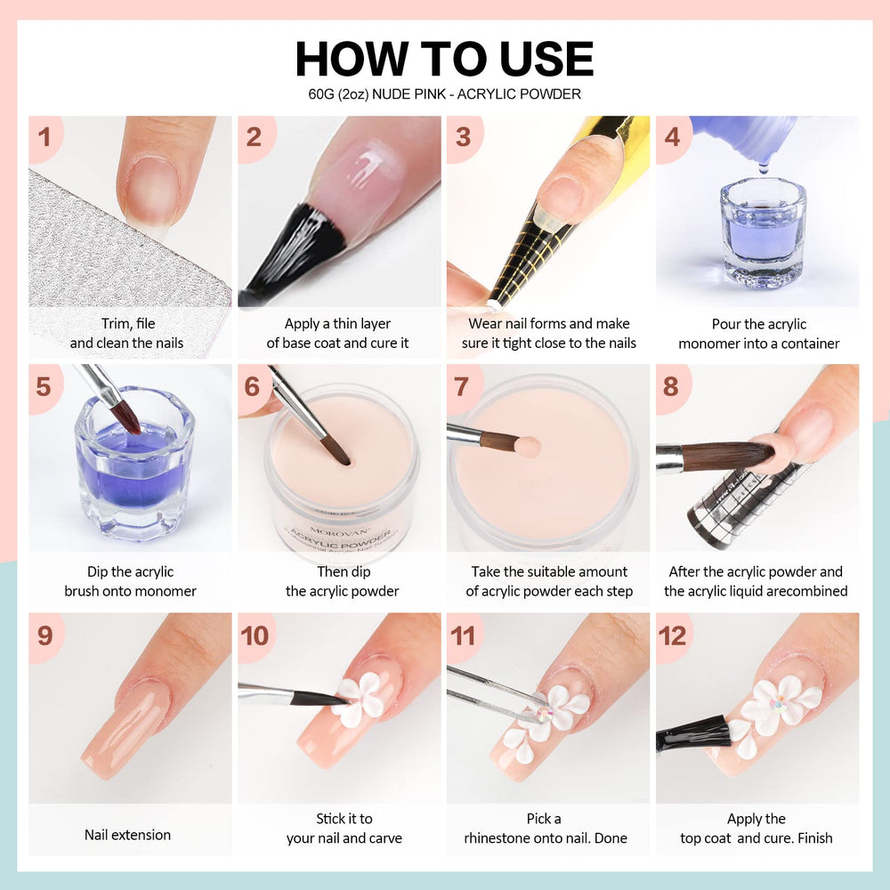 Morovan acrylic nail powder set no lamp required saves time and delivers lasting color.