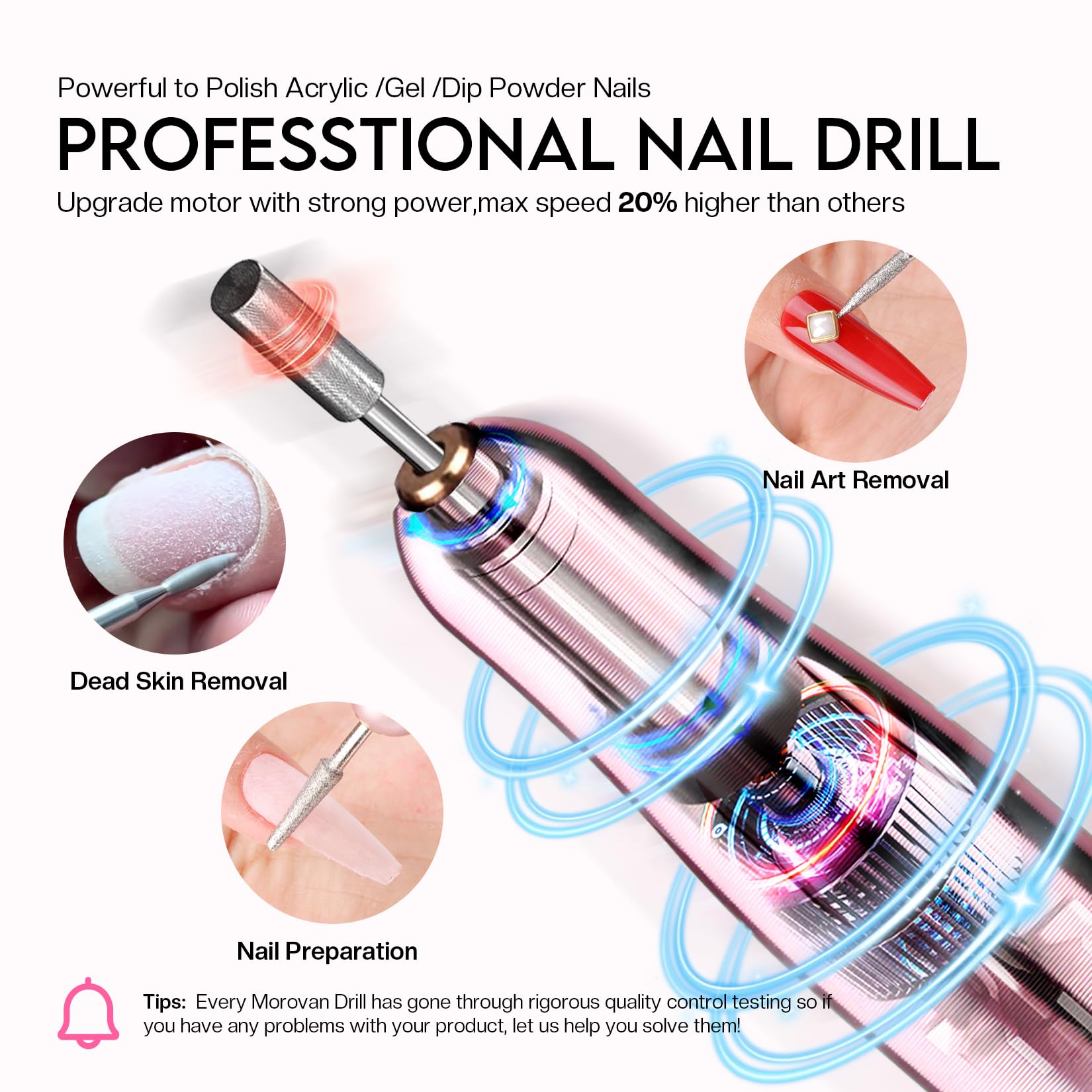 Morovan acrylic powder clear pink white for stunning nail art applications.
