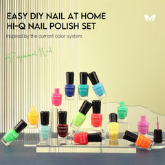 Morovan air-dry nail polish collection close-up highlights glossy, long-lasting finish.
