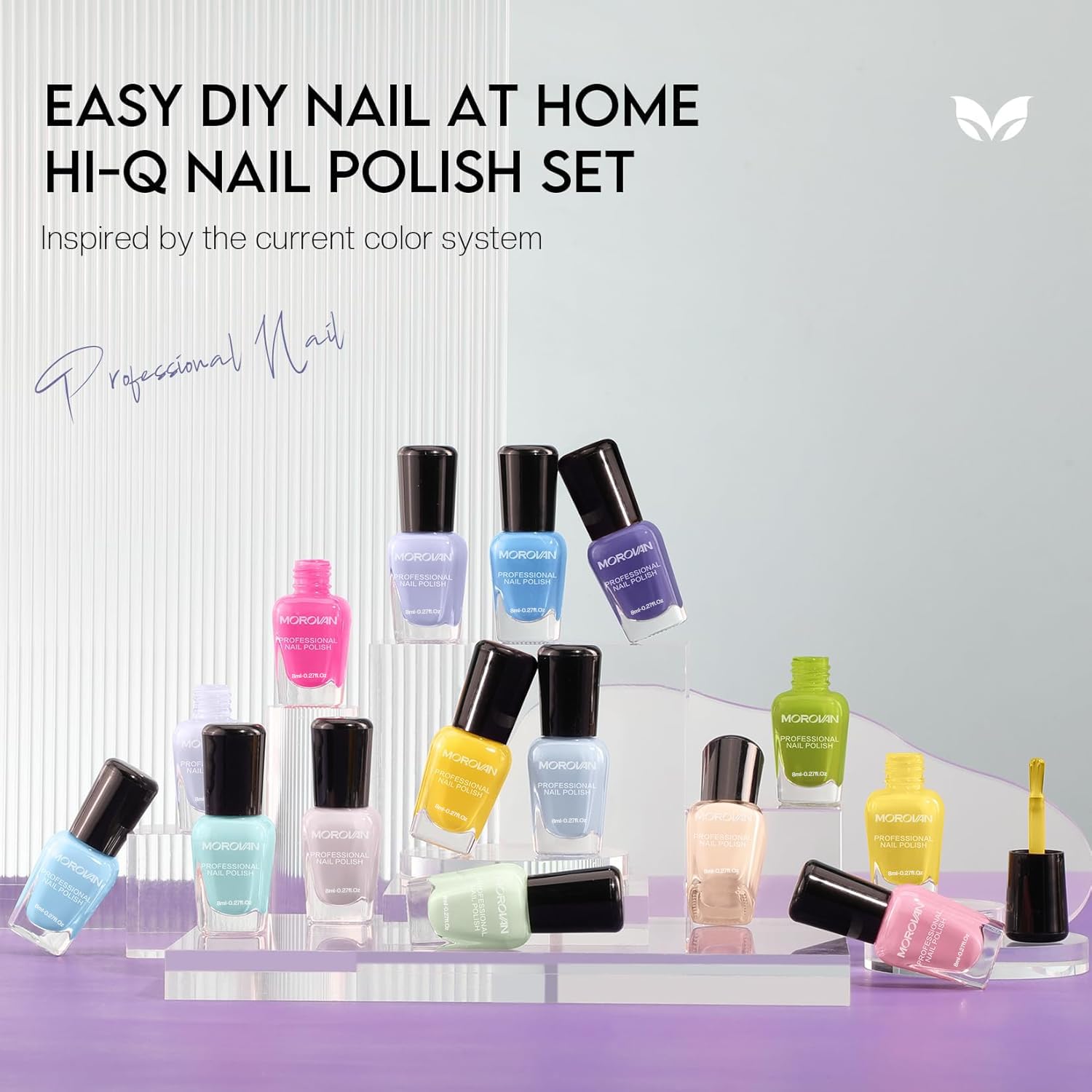 Morovan air-dry nail polish collection highlighting fast dry time