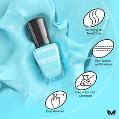 Morovan air dry nail polish without lamp shown on nails for quick touch ups.