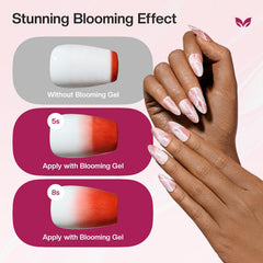 Morovan Blooming Gel watercolor blend creates soft gradients and floral tones on nails