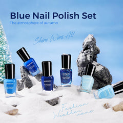 Morovan Blue Nail Polish Set glitter light sky bottle captures airy summer nails with sparkle