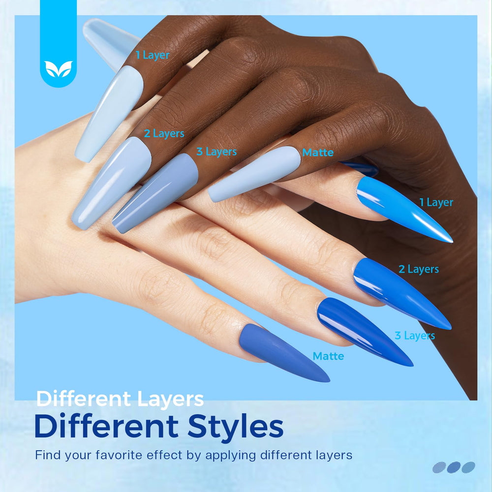Morovan Blue Nail Polish Set vegan-friendly formula with low odor.
