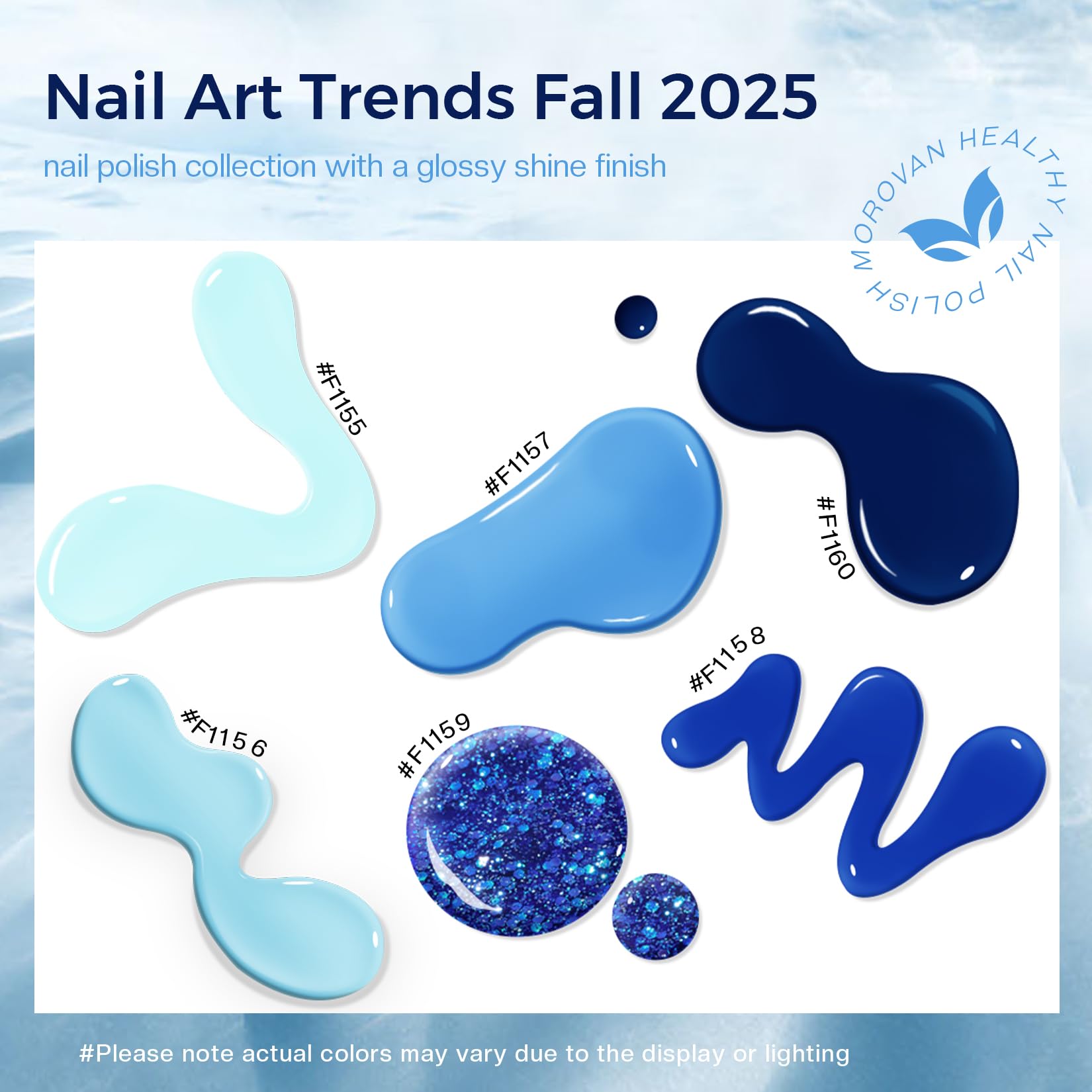 Morovan blue polish dries in minutes, great for fast ring-finger touch-ups
