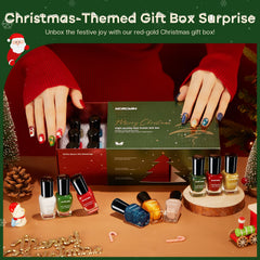 Morovan red glitter bottle highlighting bold red-glitter nails with party-ready sparkle.
