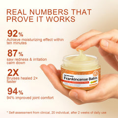 Morovan Frankincense Balm applied to neck and shoulders for soothing relief