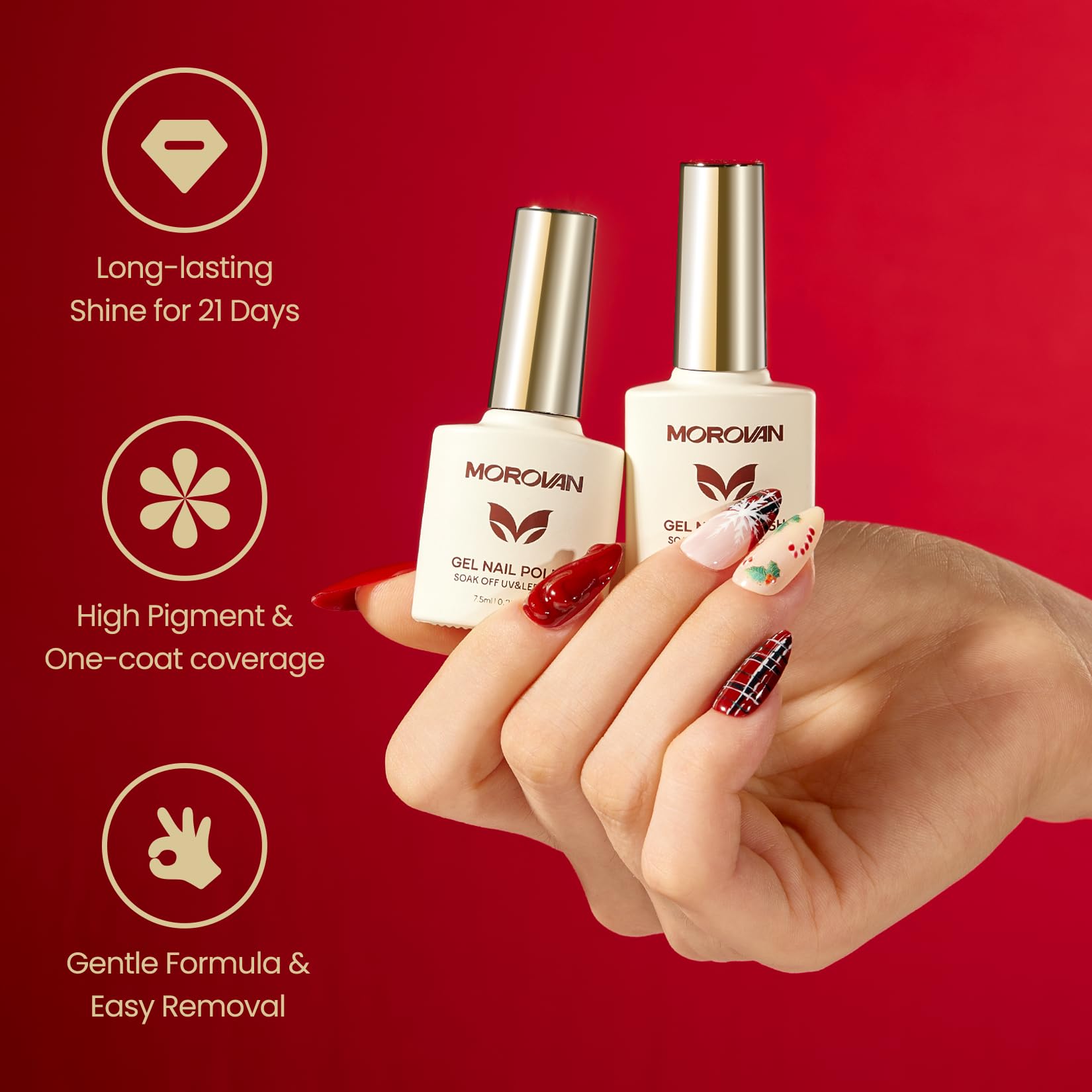 Morovan gel nail polish set green glitter sequins detail captures sparkling greens for seasonal manicure ideas