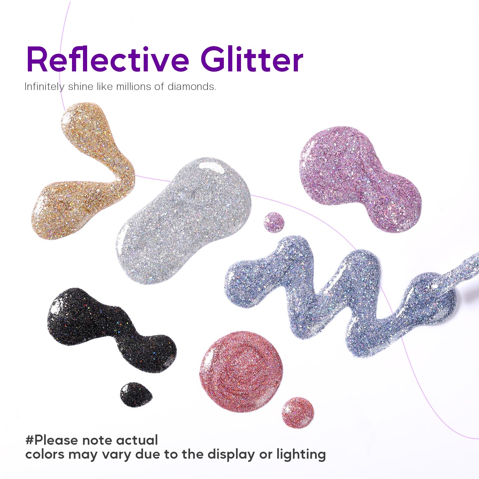 Morovan glitter nail polish set bottle closeup highlights glossy finish and smooth application.