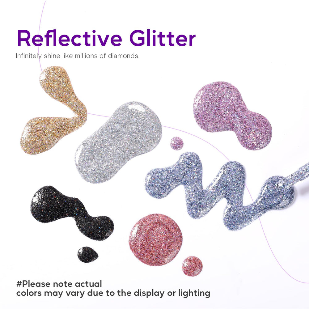 Morovan glitter nail polish set bottle closeup highlights glossy finish and smooth application.