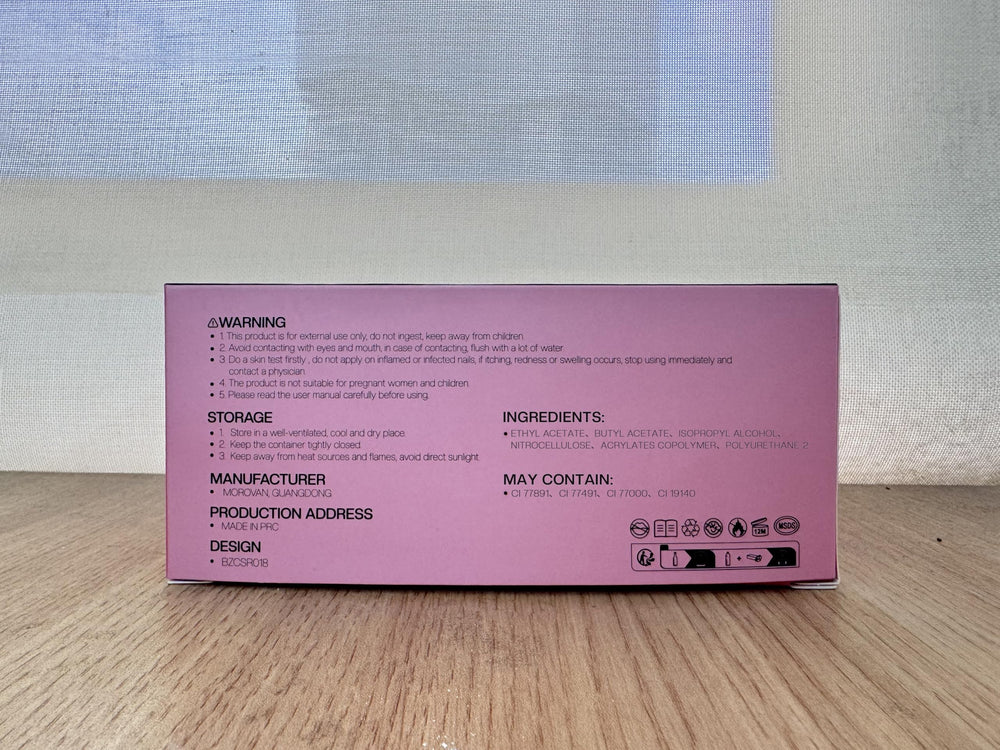 Morovan long-lasting shine on nails after application showcases durability.