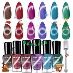 Morovan magnetic cat-eye red nail polish with vivid shimmer for standout nails