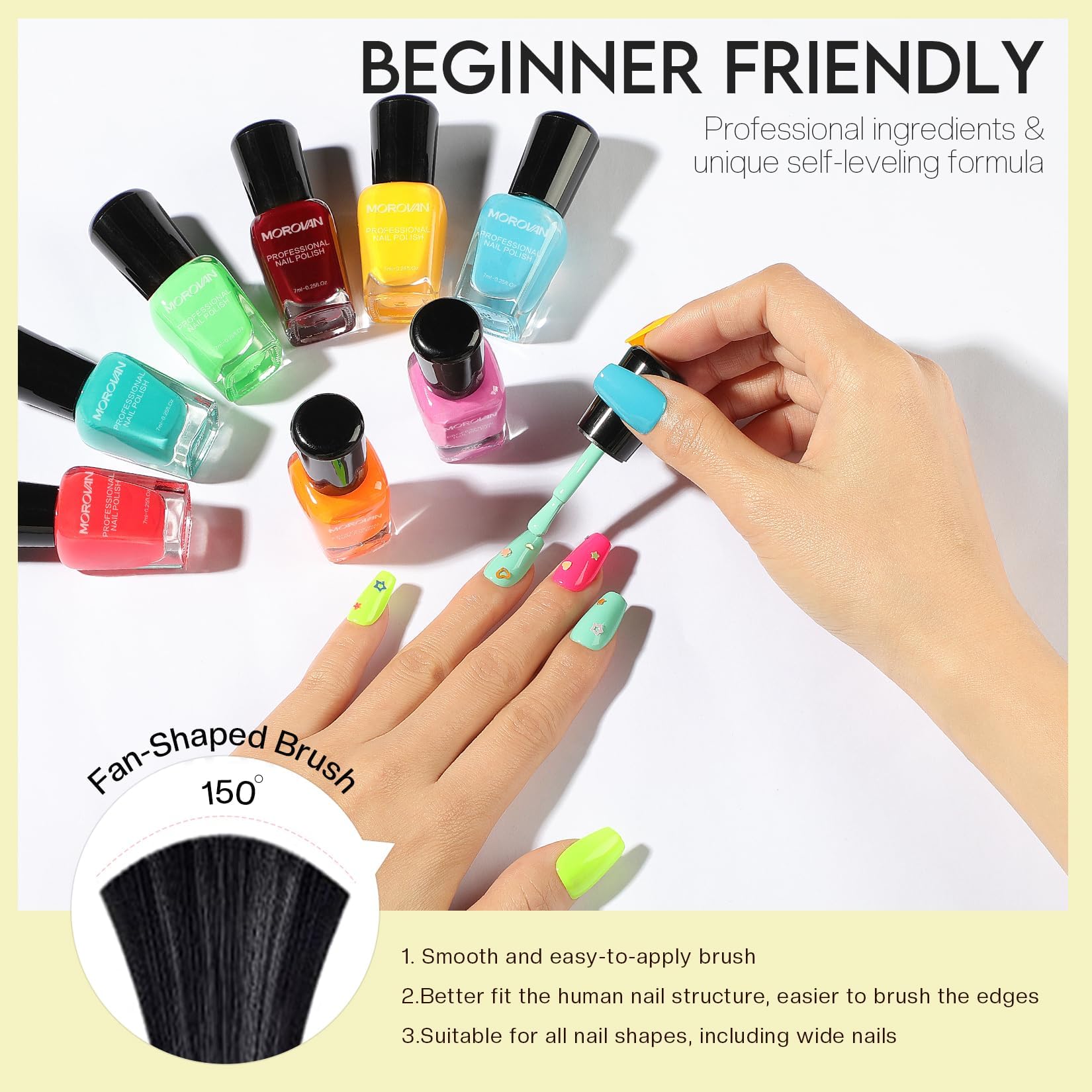 Morovan mini nail polish kit compact design fits in purse for on-the-go creativity.