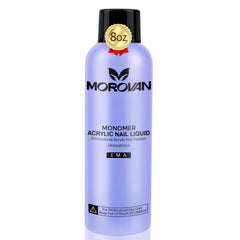 Morovan monomer nail liquid 8oz pour for smooth acrylic application.