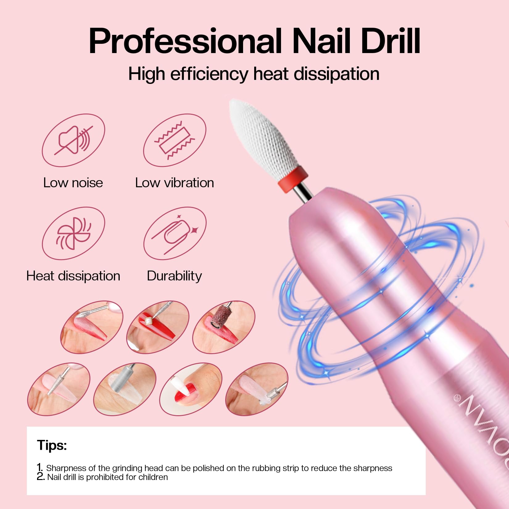 Morovan nail drill system with adjustable speed enables precise shaping and efficient removal.