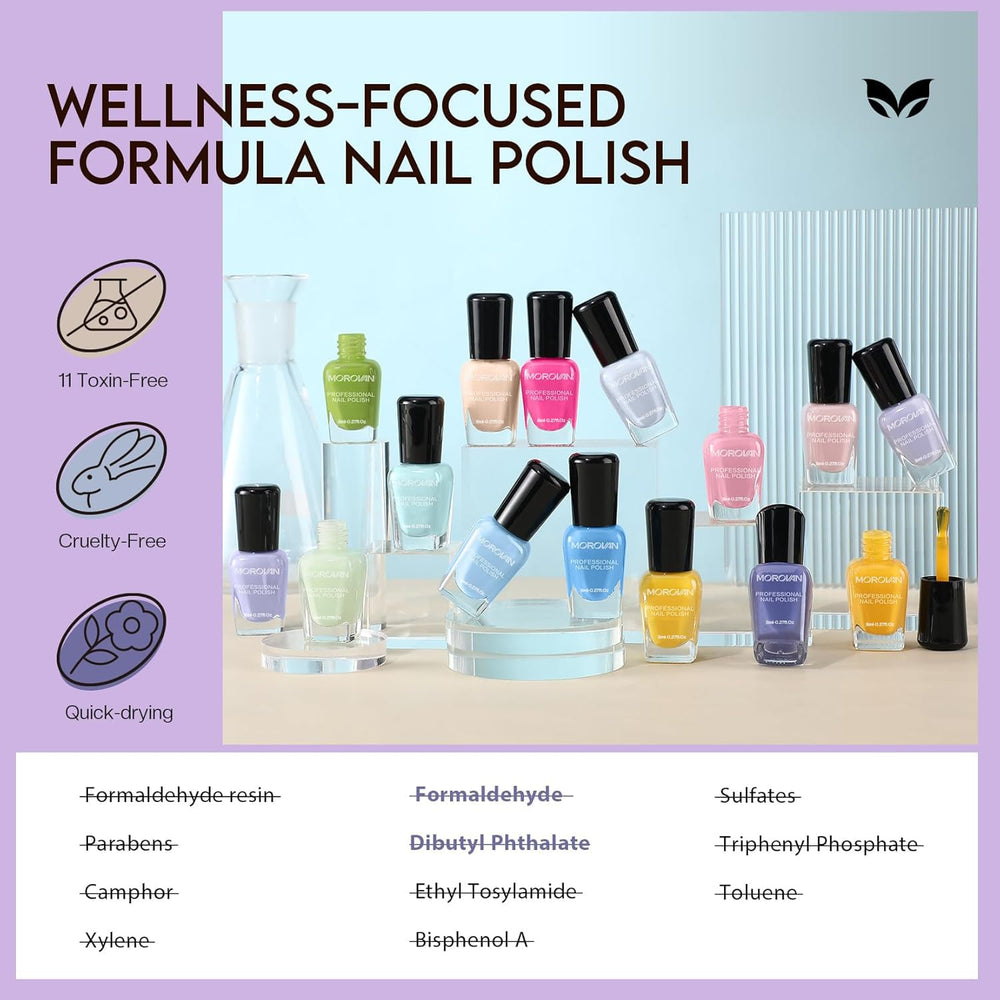 Morovan nail polish application on nails showing smooth coverage