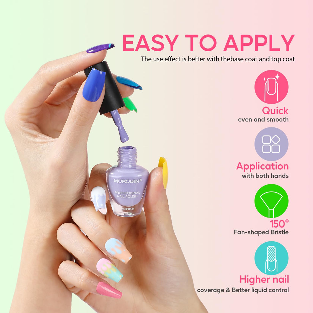 Morovan base coat preps nails for longer wear and even color.
