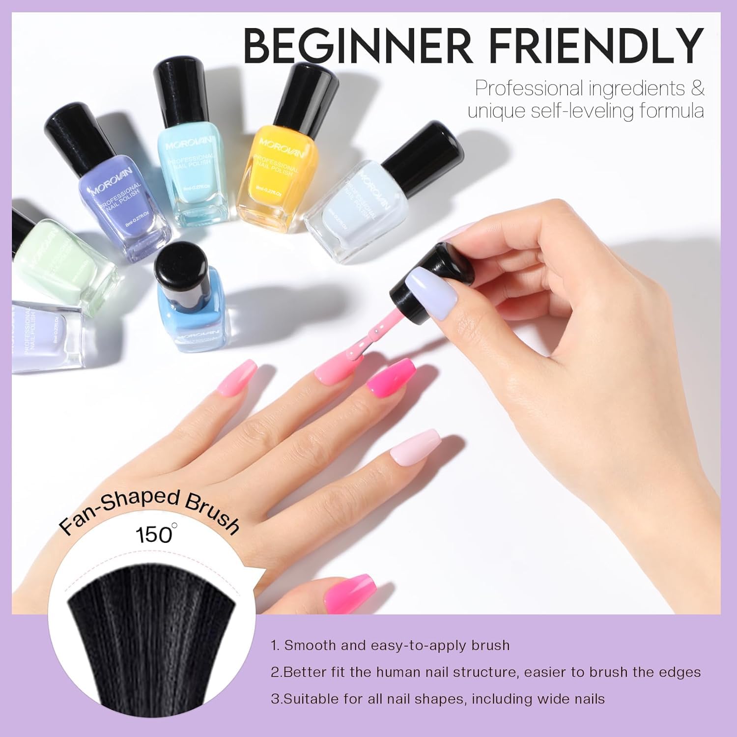 Morovan no-gel easy nail polish for quick upgrades